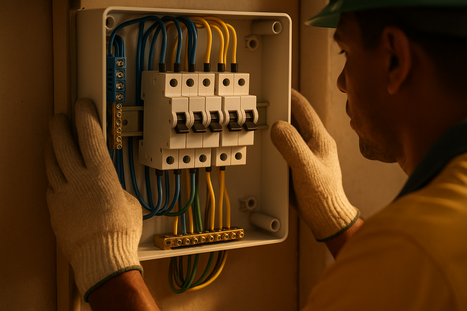 Serviços elétricos e quadro de distribuição