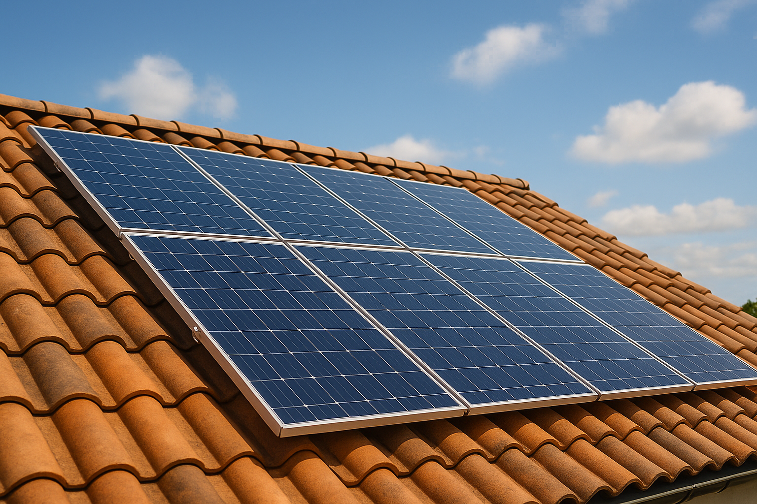 Detalhe de módulo fotovoltaico